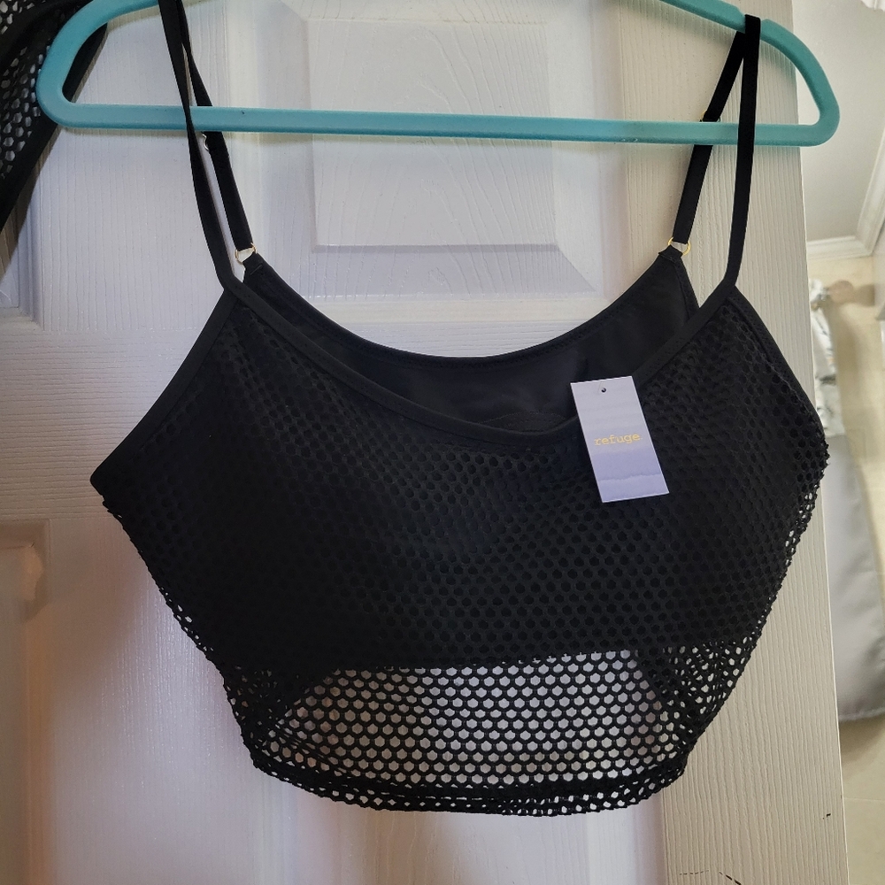 Refuge black bikini set, with fishnet details/cut outs size XL NWT - Picture 12 of 12